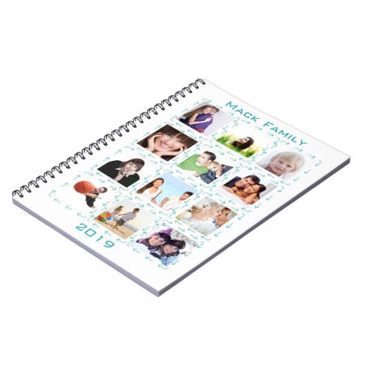 Instagramのスモダンタイル化された矢印あなたの写真 ノートブック (左側)