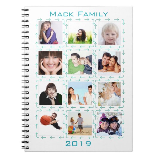 Instagramのスモダンタイル化された矢印あなたの写真 ノートブック (正面)