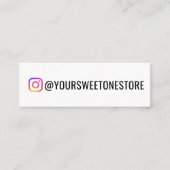 Instagramのハンドルネームとソーシャルメディアアイコン スキニー名刺 (正面)