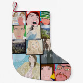 Instagramのモザイク写真のカスタムなクリスマスのストッキング スモールクリスマスストッキング (正面)