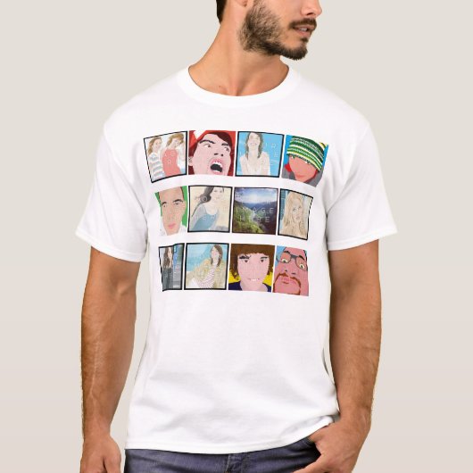 Instagramのモザイク写真のパーソナライズなワイシャツの服装 Tシャツ (正面)