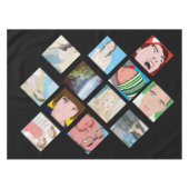 Instagramのモザイク写真の黒の綿のテーブルクロス テーブルクロス (正面(横))