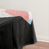 Instagramのモザイク写真の黒の綿のテーブルクロス テーブルクロス (インサイチュ)