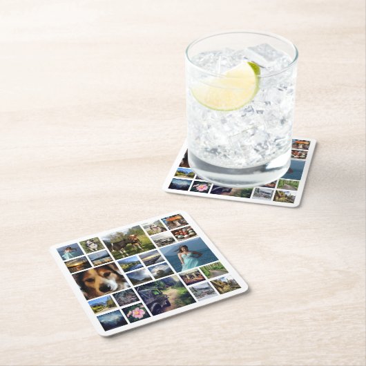 Instagramの写真のあなた自身のメガ写真のコースターを作って下さい スクエアペーパーコースター (インサイチュ)