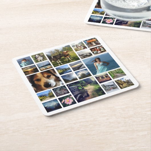 Instagramの写真のあなた自身のメガ写真のコースターを作って下さい スクエアペーパーコースター (アングル)