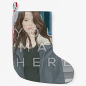 Instagramの写真のカスタマイズ可能なクリスマスのストッキング スモールクリスマスストッキング (正面)