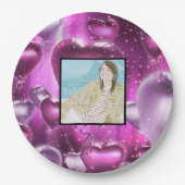 Instagramの写真のカスタムなハートの紙皿 ペーパープレート (正面)