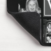 Instagramの写真のコラージュのモノグラムの黒及び白 マウスパッド (コーナー)