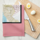 Instagramの写真のパーソナライズなピンクの台所タオル キッチンタオル (四つ折り)