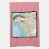 Instagramの写真のパーソナライズなピンクの台所タオル キッチンタオル (縦)