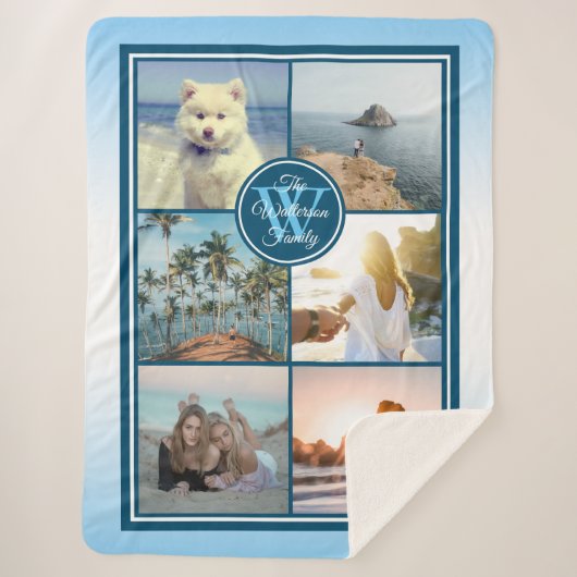 Instagramの写真の格子はあなた自身の夏のコラージュを作ります シェルパブランケット (正面)