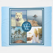 Instagramの写真の格子はあなた自身の夏のコラージュを作ります フリースブランケット (正面(横))