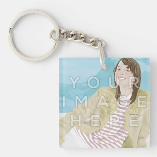 Instagramの写真の正方形のイメージのアクリルKeychain キーホルダー (正面)