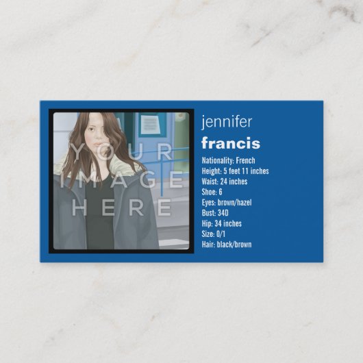 Instagramの写真の青い交差小型Compカード 名刺 (正面)