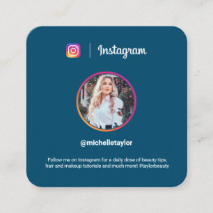 Instagramの写真トレンディーソーシャルメディアモダンブルー コーリングカード