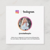 Instagramの写真トレンディーソーシャルメディアモダンホワイト コーリングカード (正面)