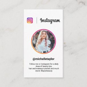Instagramの写真トレンディーソーシャルメディアモダンホワイト コーリングカード