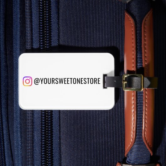 Instagramの名前とソーシャルメディアアイコンプロモ ラゲッジタグ (正面インサイチュ4)