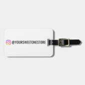 Instagramの名前とソーシャルメディアアイコンプロモ ラゲッジタグ (正面横)