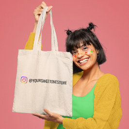 Instagramの名前とSNSアイコンプロモーション トートバッグ