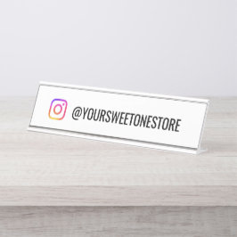 Instagramの名前とSNSアイコン  デスクネームプレート