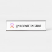 Instagramの名前とSNSアイコン  デスクネームプレート (正面)