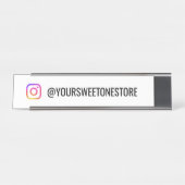Instagramの名前とSNSアイコン  デスクネームプレート (正面)