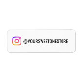 Instagramの名前ラベルとロゴアイコン ステッカー (正面)