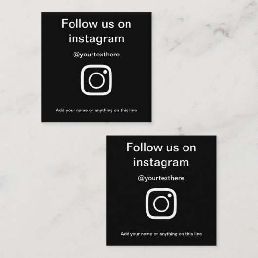 Instagramの後を追ソーシャルメディアネットワークについて スクエア名刺 (正面/裏面)