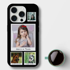 Instagramの思い出コラージュ ブラック 4枚の写真 iPhone 15 proケース