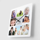 Instagramの柱時計の家族またはカップルの写真 スクエア壁時計 (傾斜)