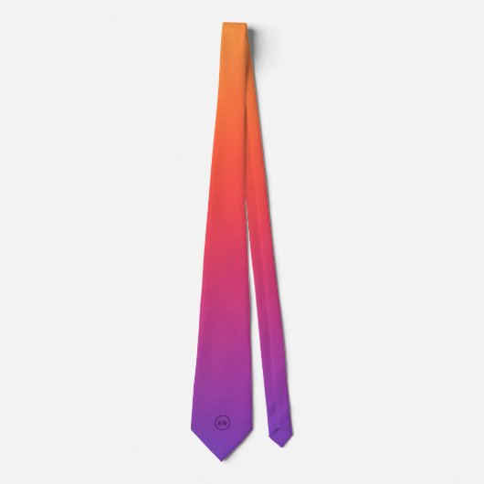 Instagramの色 |グラデーションサンセットメンズネックタイ ネクタイ (正面)