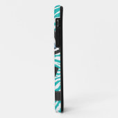 Instagramの2つの正方形の写真を持つターコイズのシマウマ Case-Mate iPhoneケース (裏面/左)