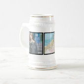 Instagramの3写真のカスタマイズ可能なステインのマグ ビールジョッキ (正面左)