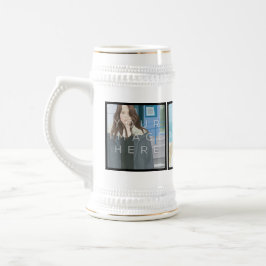 Instagramの3写真のカスタマイズ可能なステインのマグ ビールジョッキ