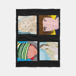 Instagramの4写真の黒のカスタムのフリースブランケット フリースブランケット