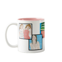 Instagramの6写真のカスタマイズ可能なツートーンマグのデザイン