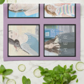 Instagramの6写真のカスタムなすみれ色の台所タオル キッチンタオル (折り畳み)