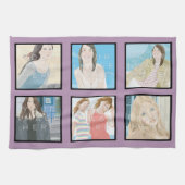 Instagramの6写真のカスタムなすみれ色の台所タオル キッチンタオル (横)