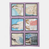 Instagramの6写真のカスタムなすみれ色の台所タオル キッチンタオル (縦)