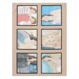 Instagramの6写真のベージュカスタムな綿のテーブルクロス テーブルクロス