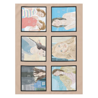 Instagramの6写真のベージュカスタムな綿のテーブルクロス テーブルクロス