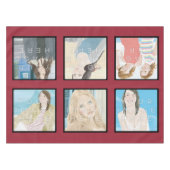 Instagramの6写真の赤くカスタムな綿のテーブルクロス テーブルクロス (正面(横))