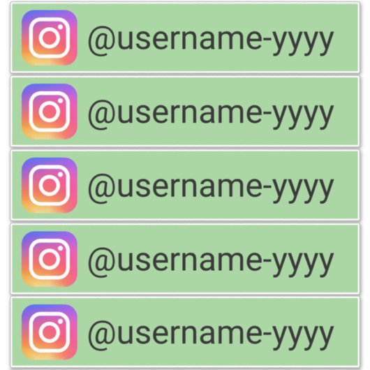 Instagramまたはソーシャルメディアのユーザー名 シール (正面)