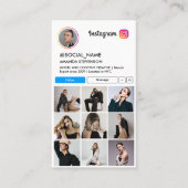 Instagramをスキャンしてつながる9枚の写真プロフィールQRコード 名刺 (正面)
