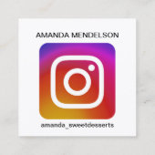 InstagramアイコンとQRコードの名刺 スクエア名刺 (裏面)