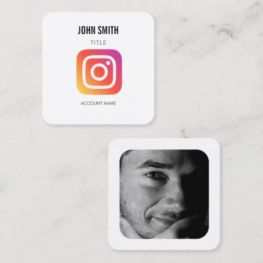 InstagramアイコンロゴエディタPROFILEプロモーション スクエア名刺 (正面/裏面)