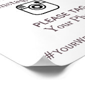 Instagramウォーターカラーパステル結婚フローラサイン ポスター (角)