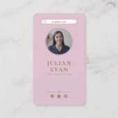 Instagramエレガントほこりっぽいピンクの名刺 名刺 (正面)