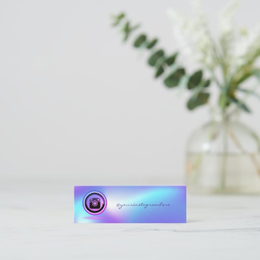 Instagramエレガントソーシャルメディアホログラフィック スキニー名刺 (スタンド正面)
